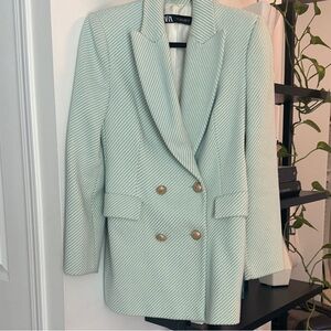 Zara Textured Double-Breasted Blazer 02367